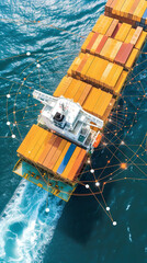 Fototapeta na wymiar International Cargo Shipping - ship, shipping, cargo, maritime, transportation, logistics, container, export