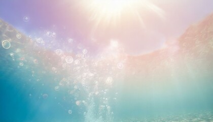 海の中から太陽を見上げる