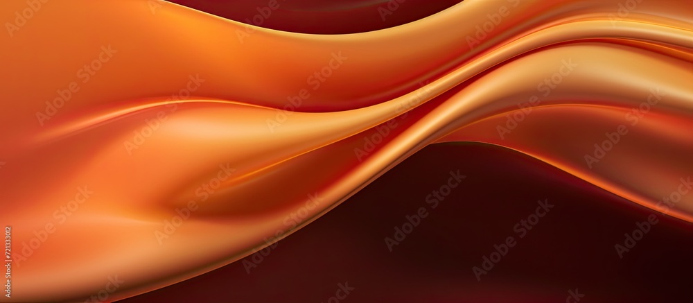 Poster abstract orange background with smooth lines and waves. 3d render illustration