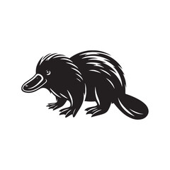 Platypus Elegance: Silhouetted Portraits Capturing the Elegant Silhouette of Platypuses in Various Stances - Platypus Illustration - Platypus Vector
