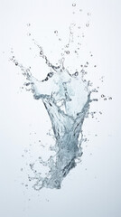Water splash isolated on white background. Close-up of splashing water .