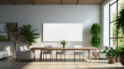Naklejka premium Modern bright interiors apartment mockup computer generated image