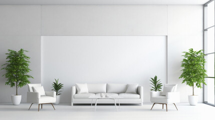 Large luxury modern bright interiors Living room    computer digitally generated image