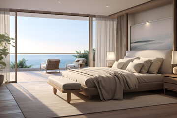 Master bedroom with ocean views