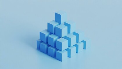 Naklejka premium Geometric Elegance: Abstract 3D Render of Cubes in Harmonious Composition