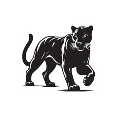 Silent Stalkers: Panther Silhouette Showcase of the Silent and Calculated Movements of These Regal Big Cats - Panther Illustration - Panther Vector
