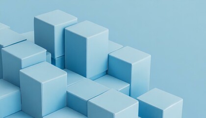 Obraz premium Geometric Elegance: Abstract 3D Render of Cubes in Harmonious Composition