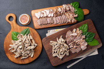 Pork head meat, head meat, badger persimmon, boiled pork, side dishes, Korean food, pork