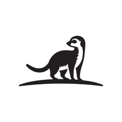 Whimsical Shadows: Meerkat Silhouette Series Depicting the Playful and Endearing Nature of Meerkat Behaviors - Meerkat Illustration - Meerkat Vector
