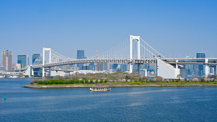 レインボーブリッジと桜
