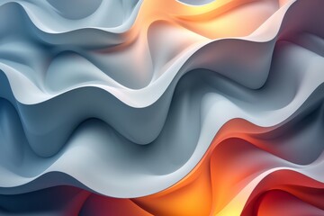 3d Abstract pattern wave Surreal Sunset Waves Abstract Artwork