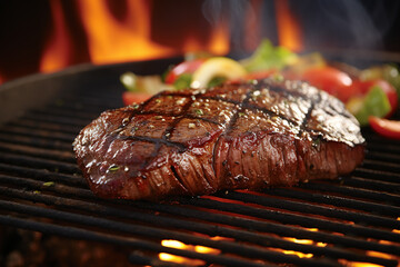 Fototapeta na wymiar grilled steak, barbecue party, kebab