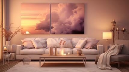 lounge with a soothing sunset theme