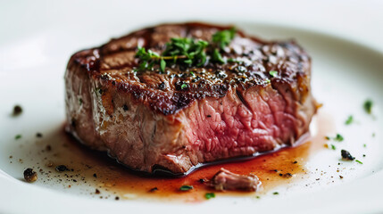 Beef Steak, angle view, ultra realistic food photography
