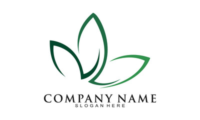 Three leaves symbol design vector