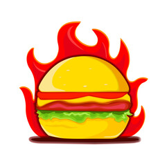 hamburger on white background