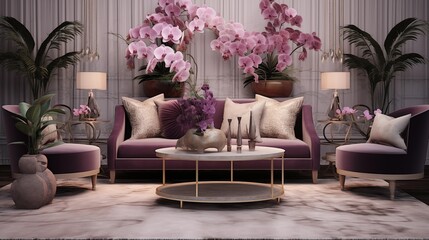 lounge with opulent orchid retreat