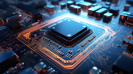Asian electronics and semiconductor industry concept.
