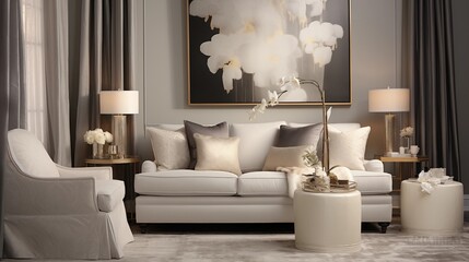 lounge with platinum silk elegance