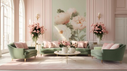 lounge with plush velvet rose elegance