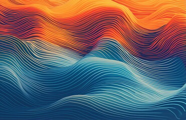 Vibrant Wavy Elegance: Colorful Abstract Wave Design