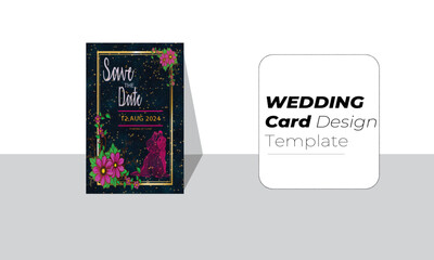 Attractive eye-catching colorful Wedding card design with a high-quality organic background.