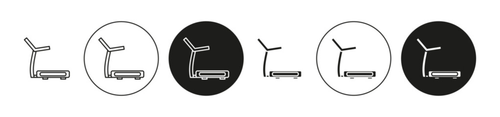 Treadmill flat editable icon mark set. Treadmill illustration vector with thin stroke - obrazy, fototapety, plakaty