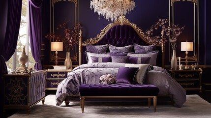 bedroom fit for royalty with royal velvet hues