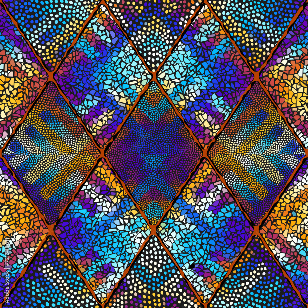 Leinwandbilder Vector seamlesstile mosaic pattern. Ceramic tiles background. Vector pattern