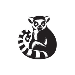 Lemur Expressions in Shadows: A Captivating Lemur Silhouette Collection Displaying Varied Emotional Gestures - Lemur Illustration - Lemur Vector
