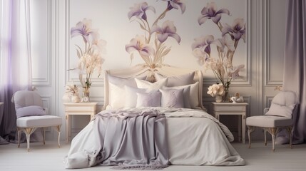 bedroom with an ethereal iris theme