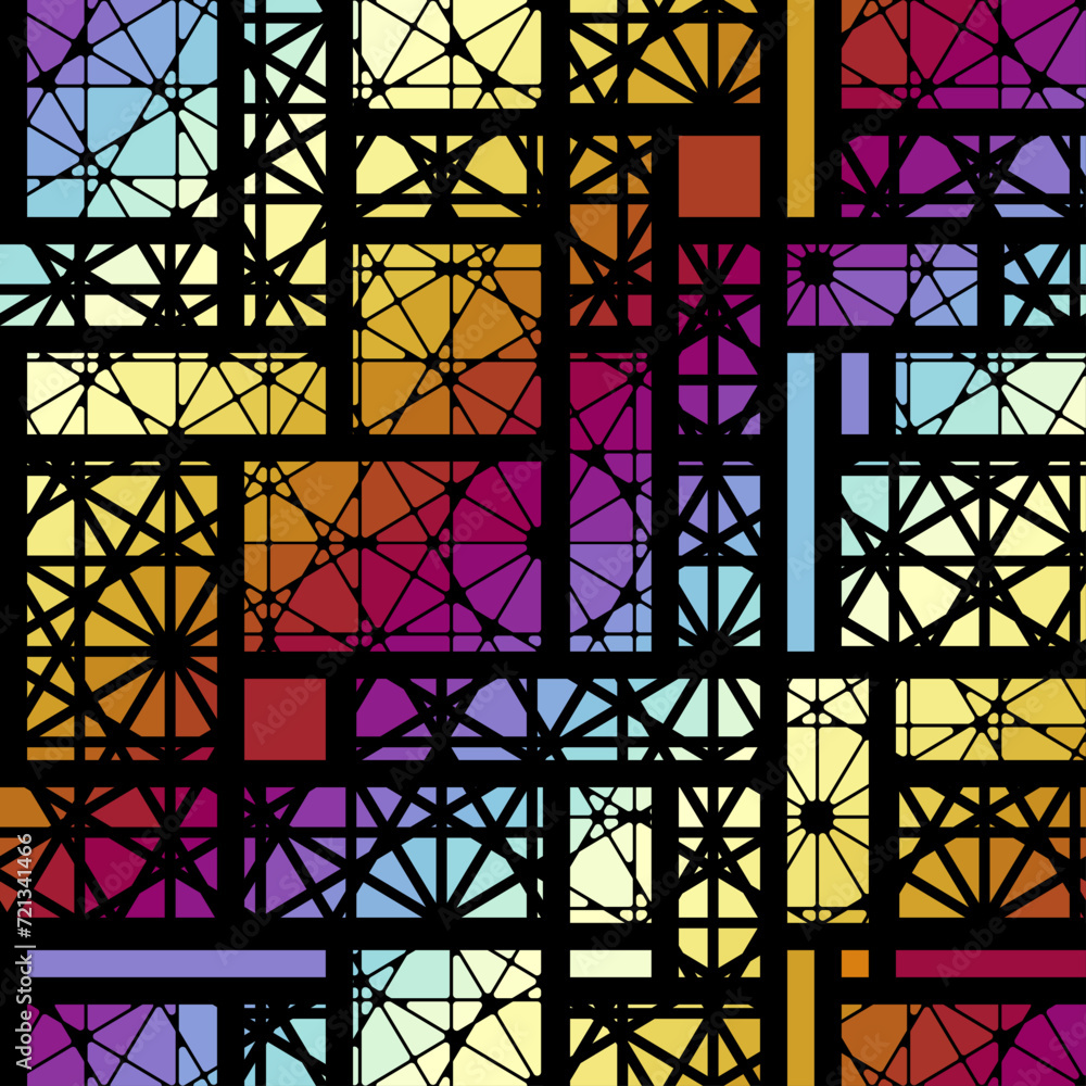 Leinwandbilder Vector seamlesstile mosaic pattern. Ceramic tiles background. Vector pattern
