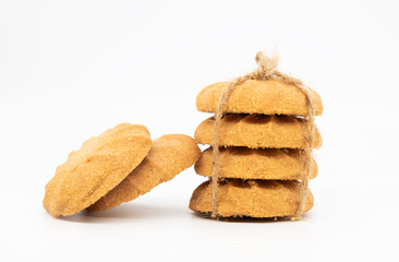 cookies or biscuits, traditional dessert, nutrition snack, dessert or breakfast food isolated on white background