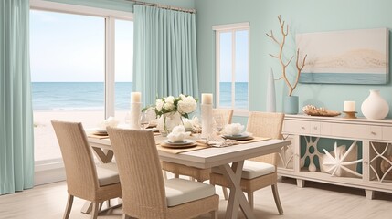 dining room with seashore serenity accents