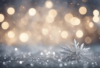 Fototapeta na wymiar Bokeh winter background Glitter vintage lights background silver and white