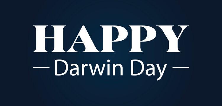 Happy Darwin Day Text illustration Design