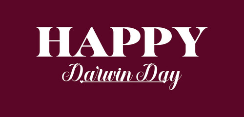Happy Darwin Day Text illustration Design