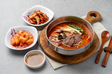 Galbi-tang, Seolleong-tang, Naju-gom-tang, Yukgaejang, Bibim-myeon, Cold Noodles, Cold Noodles, Korean food, Beef Galbi octopus shrimp hot pot, Sogal-nak-sae hot pot, Son Mandu, Dumpling, Dumpling