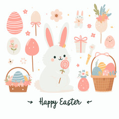 Cute easter rabbit illustration 