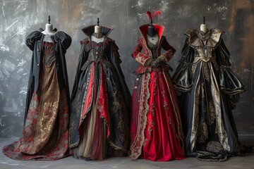 Fantasy Costumes , brocade style Enchanting Array of Fantasy Costumes: Luxurious Brocade Elegance