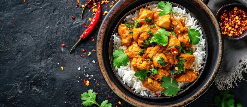 High resolution photo of a chicken karahi bowl.