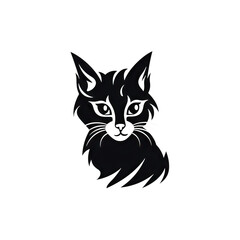 Obraz premium black logo cat illustration