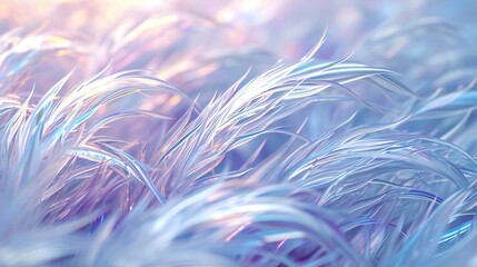Iced Melody: Close-up of wavy grass intricately coated in a shimmering layer of ice and snow.