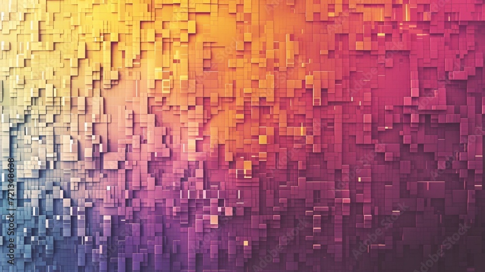 Poster a gradient field of tiny, overlapping squares, transitioning from dark to light colors