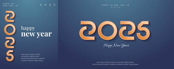 minimalist new year 2025 vector with luxury pink numbers. Premium vector background, for posters, calendars, greetings and New Year 2025 celebrations.