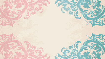 Fototapeta na wymiar Blue & pink vintage background vector presentation design with copy space