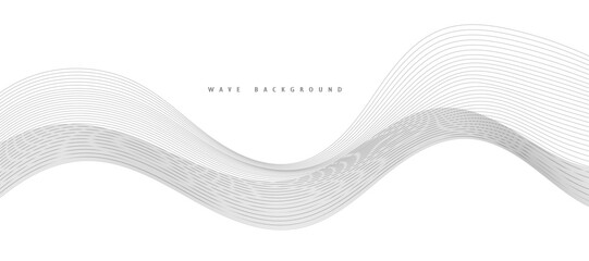 Abstract wave element for design. Digital frequency track equalizer. Stylized line art background. Vector illustration. Wave with lines created using blend tool. Curved wavy line, smooth stripe.