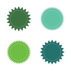 Stitched zig-zag circle collection in black color. Circle with sharp and rounded waves edge. Sale and big set of black zig-zag circle sticker with background