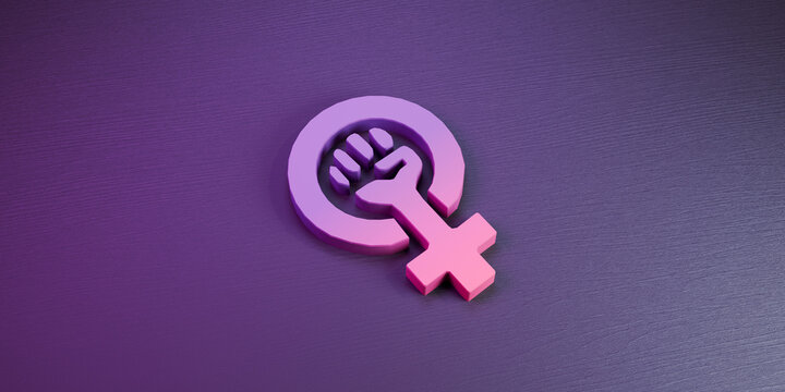 Wooden background for 8M, illuminated with violet and pink lights, fusing feminine strength with warmth, 3d illustration.