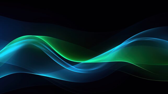 Blue green waves abstract background